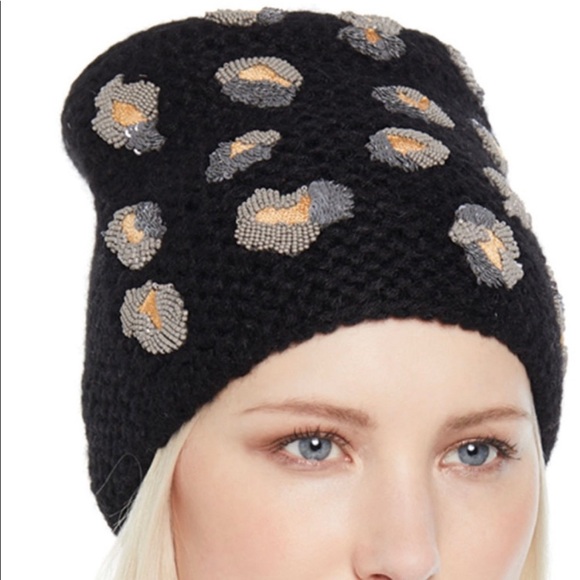 Jennifer Behr Bengal Knit Embellished Beanie Hat